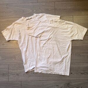 Vintage Fruit of the Loom Blank Single Stitch Plain White Tees x2